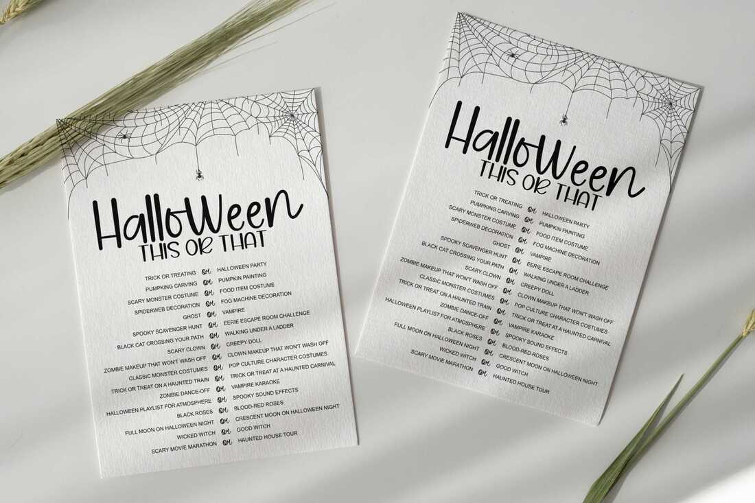 Halloween this or that printable game