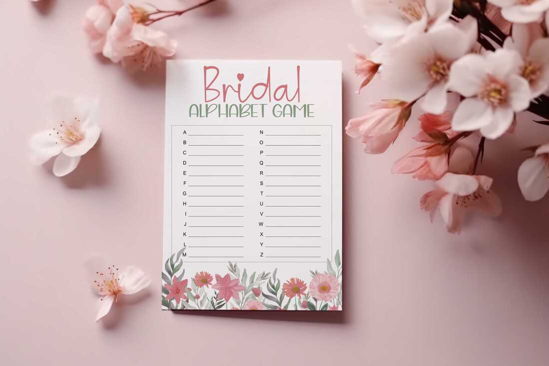 Bridal a to z - pink florals theme