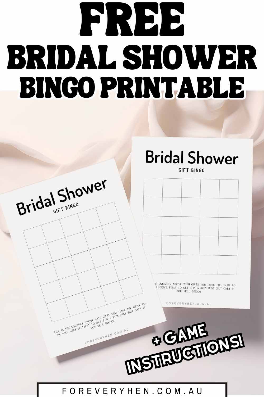FREE Bridal Shower Bingo Printable Pinterest Pin
