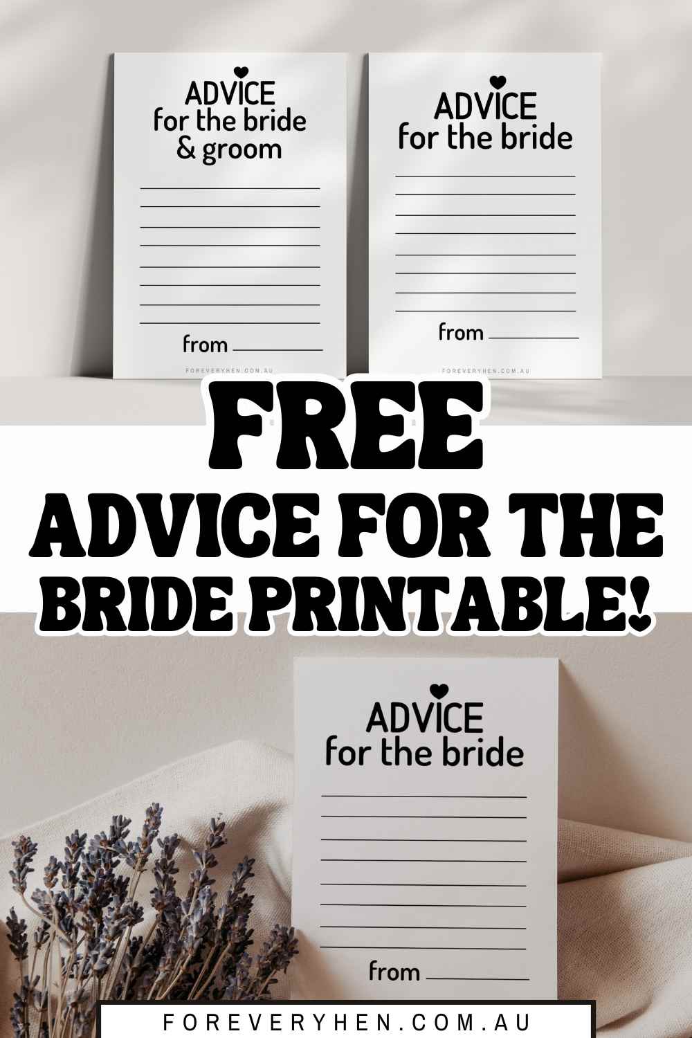 FREE Advice for the Bride Printable Pinterest pin