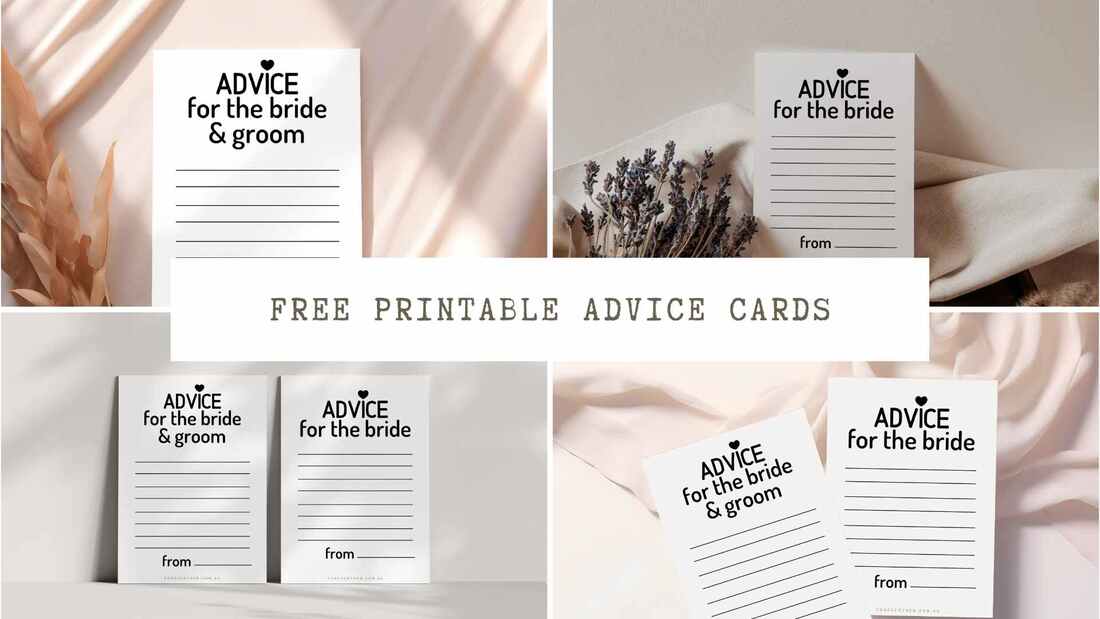 Free Advice for the Bride Printable Cards 