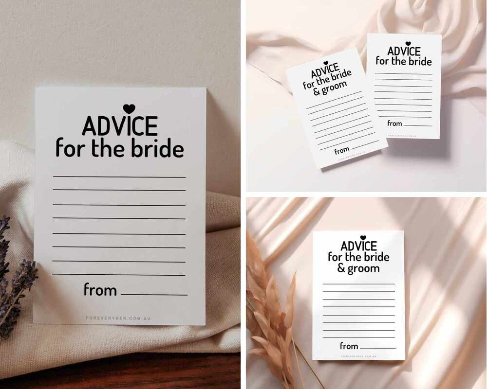 Free Advice for the Bride Printables