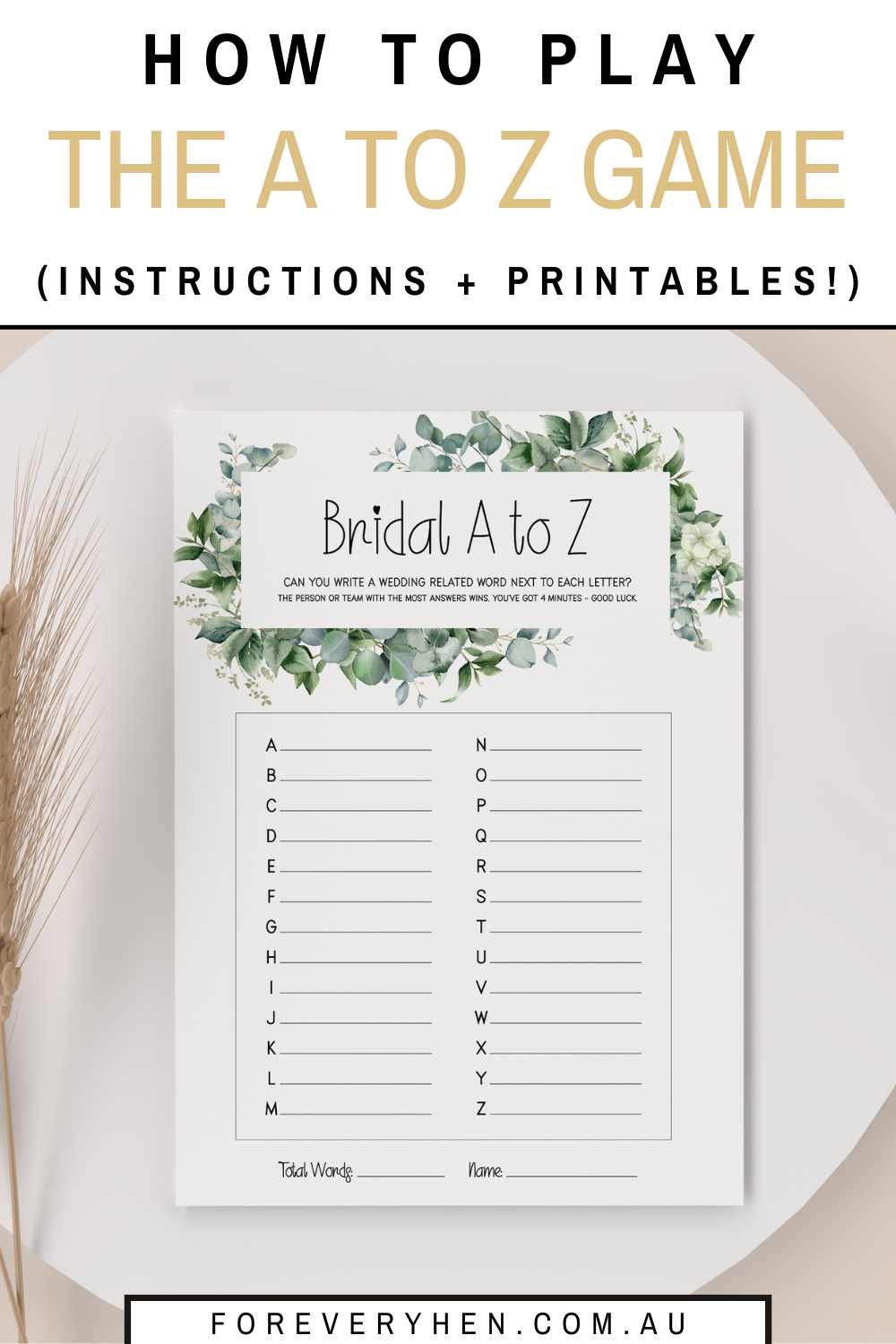 Bridal Shower A to Z