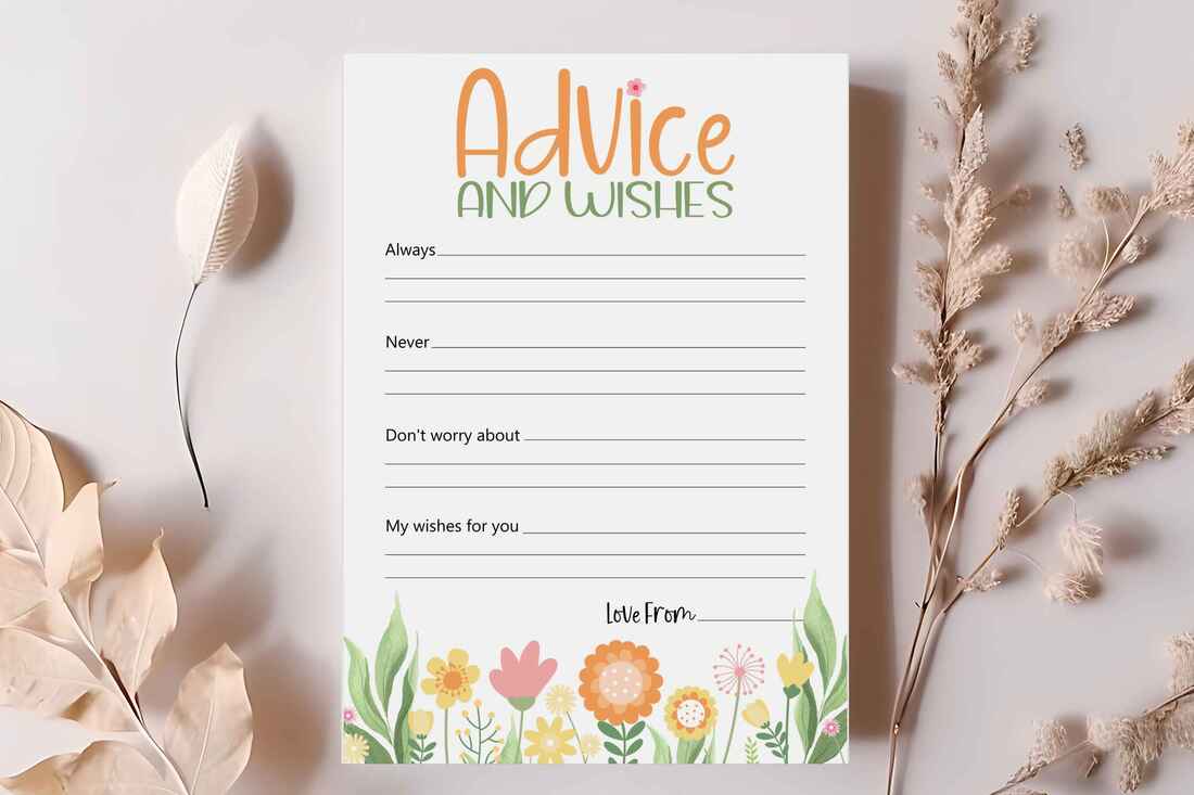 Advice and wishes card - spring themed