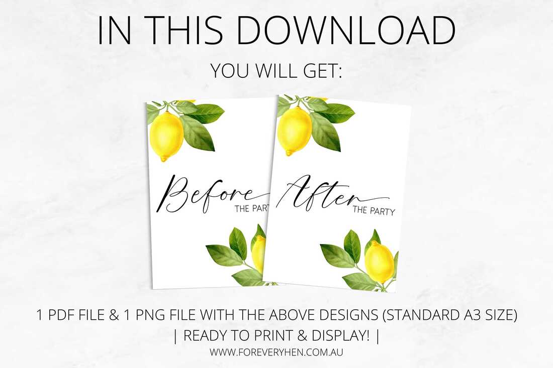 Before After Hen Party Game - Bright Lemons