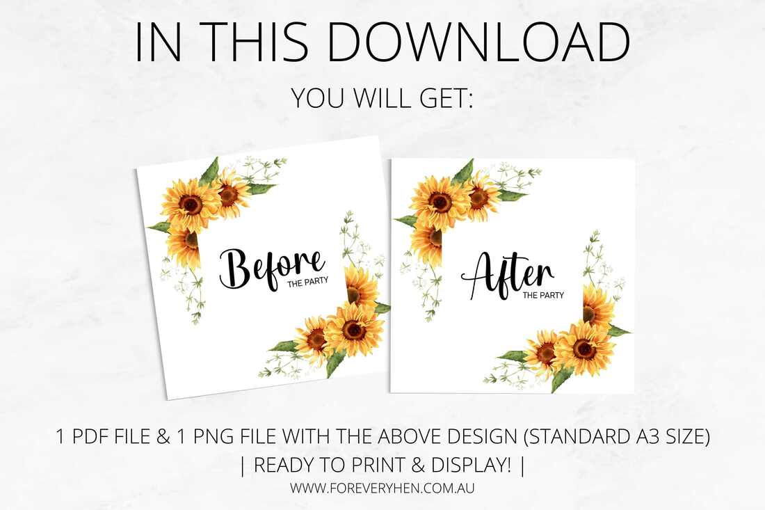 Before and After Sign Sunflowers