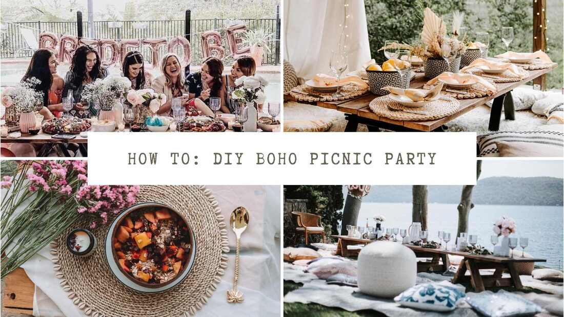 Boho picnic party set ups