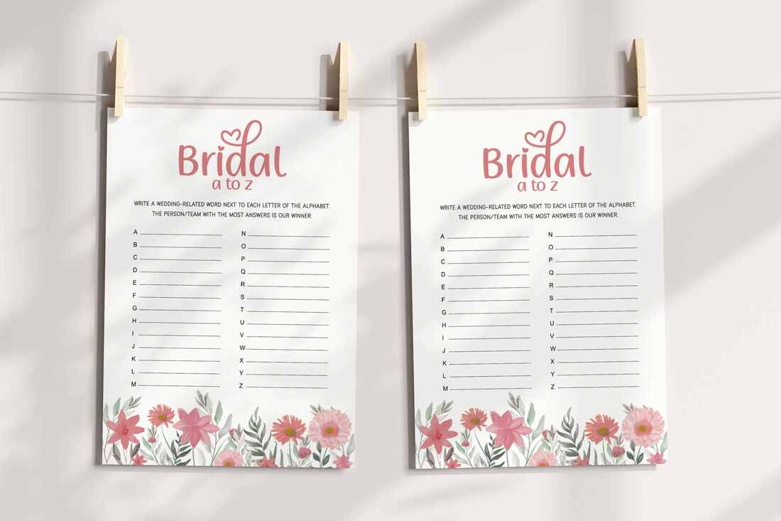 Bridal Shower Game A to Z