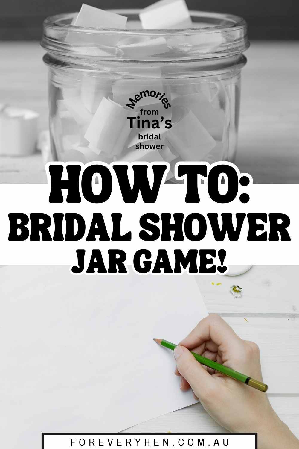 Image of an empty jar. Text overlay: Looking for bridal shower games? It's time to play... the jar!