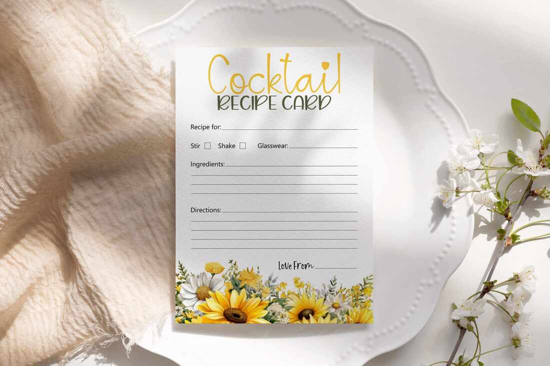 Sunflower cocktail recipe card