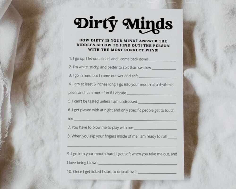 Minimalist Dirty Minds Game Card