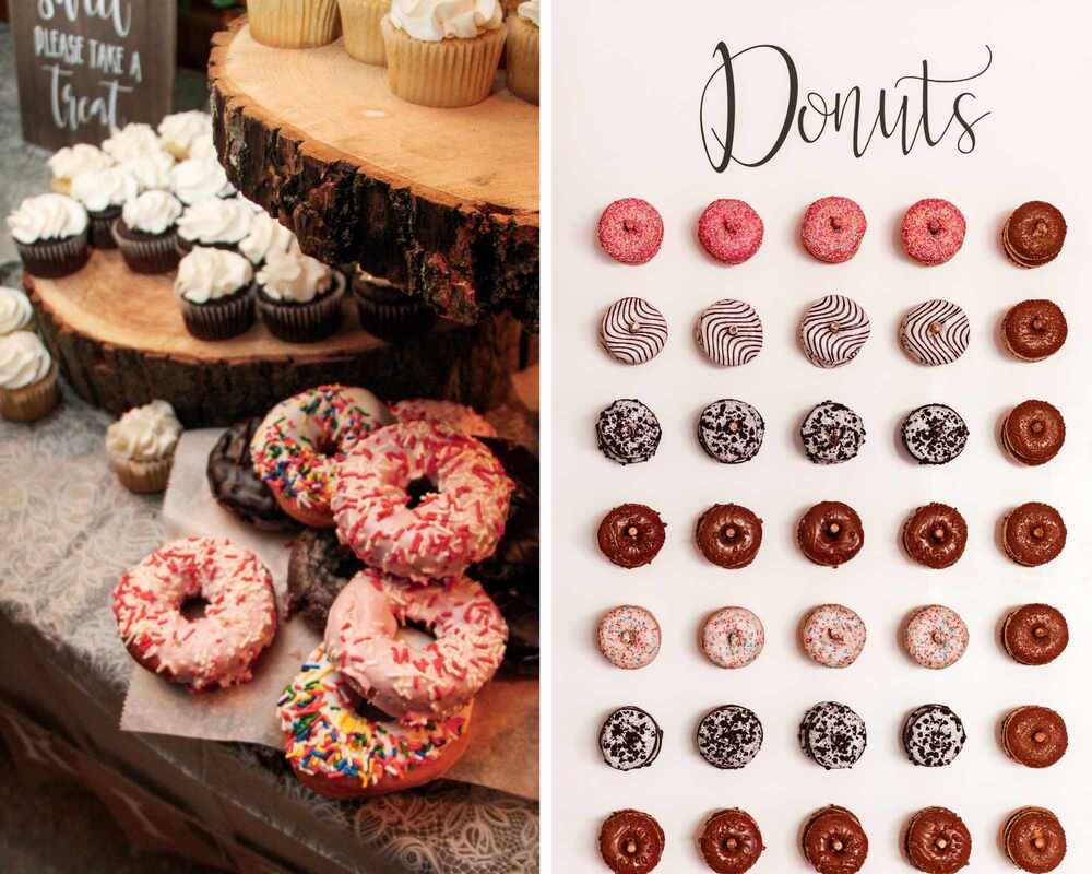 Donut display ideas - such as a dessert table or a donut wall