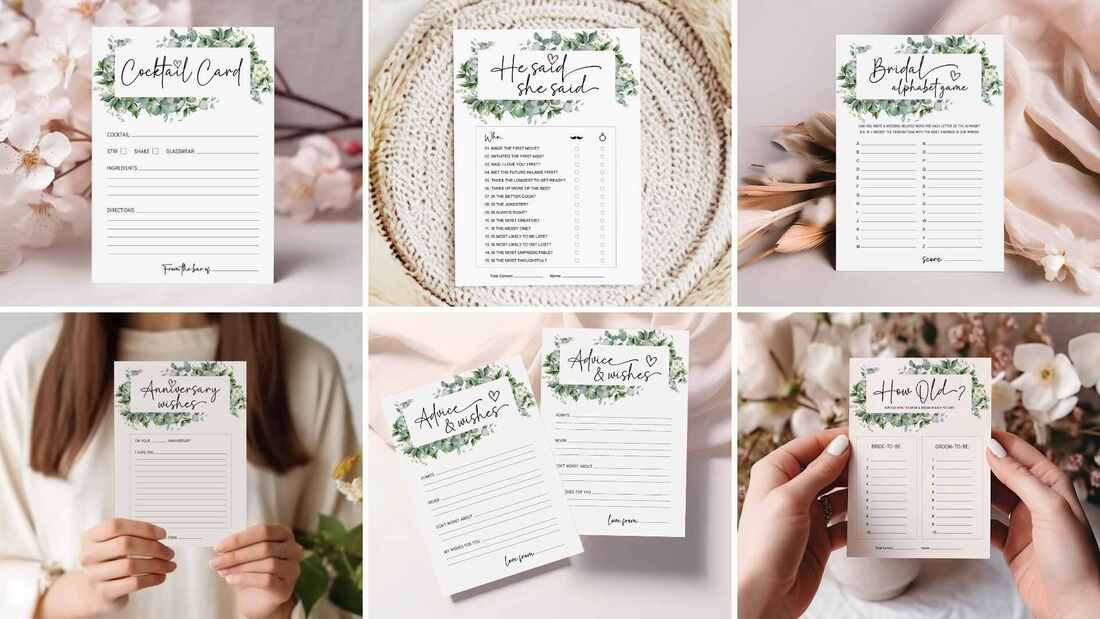 Greenery themed printable collection