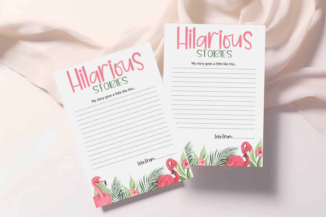 Hilarious Stories game card - instant download