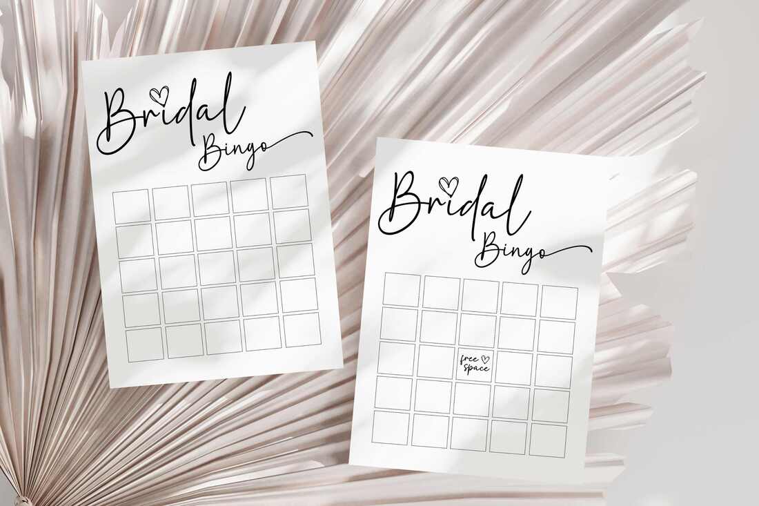 Bridal Shower Bingo Printable Cards