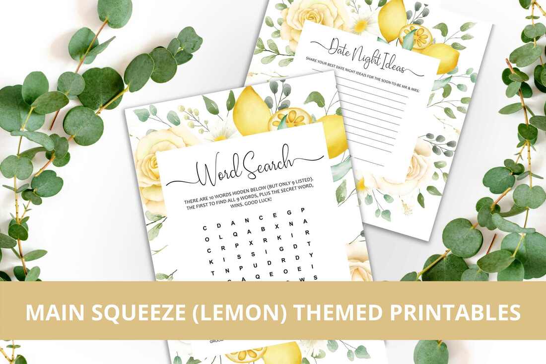Lemon Themed Bridal Shower Printables