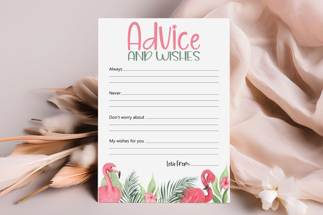 Flamingo Advice for the Bride Game Cards