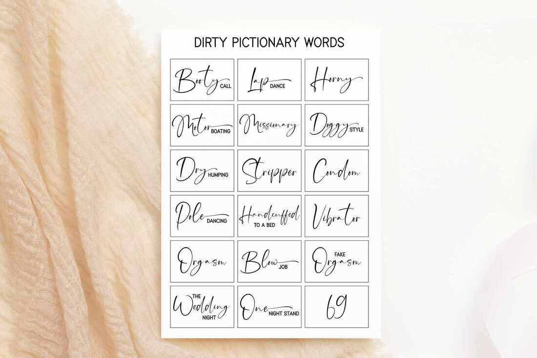 Naughty Pictionary Words