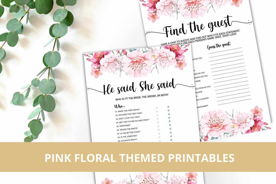 Pink Floral Printables