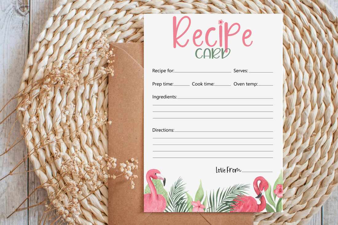 Pink recipe card - instant download