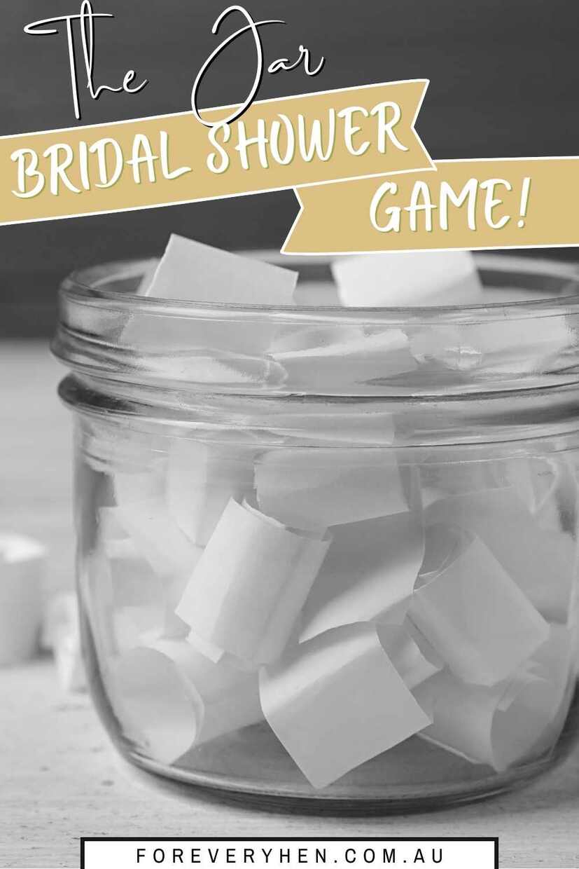 Image of an empty jar. Text overlay: Looking for bridal shower games? It's time to play... the jar!