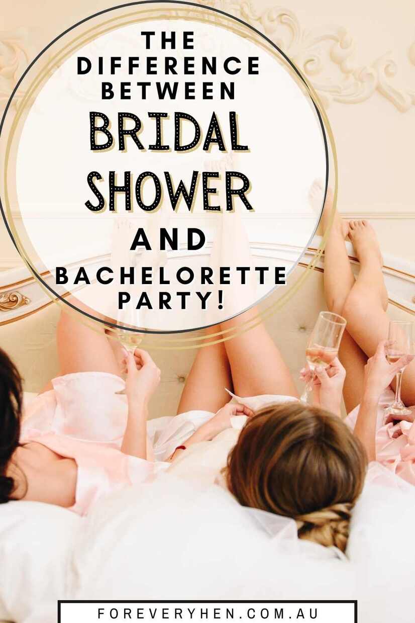 Image of three women being pampered and drinking champagne. Text overlay: The difference between bridal shower and bachelorette party