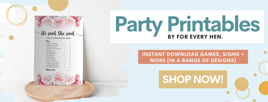 Party Printables for Your Themed Hens