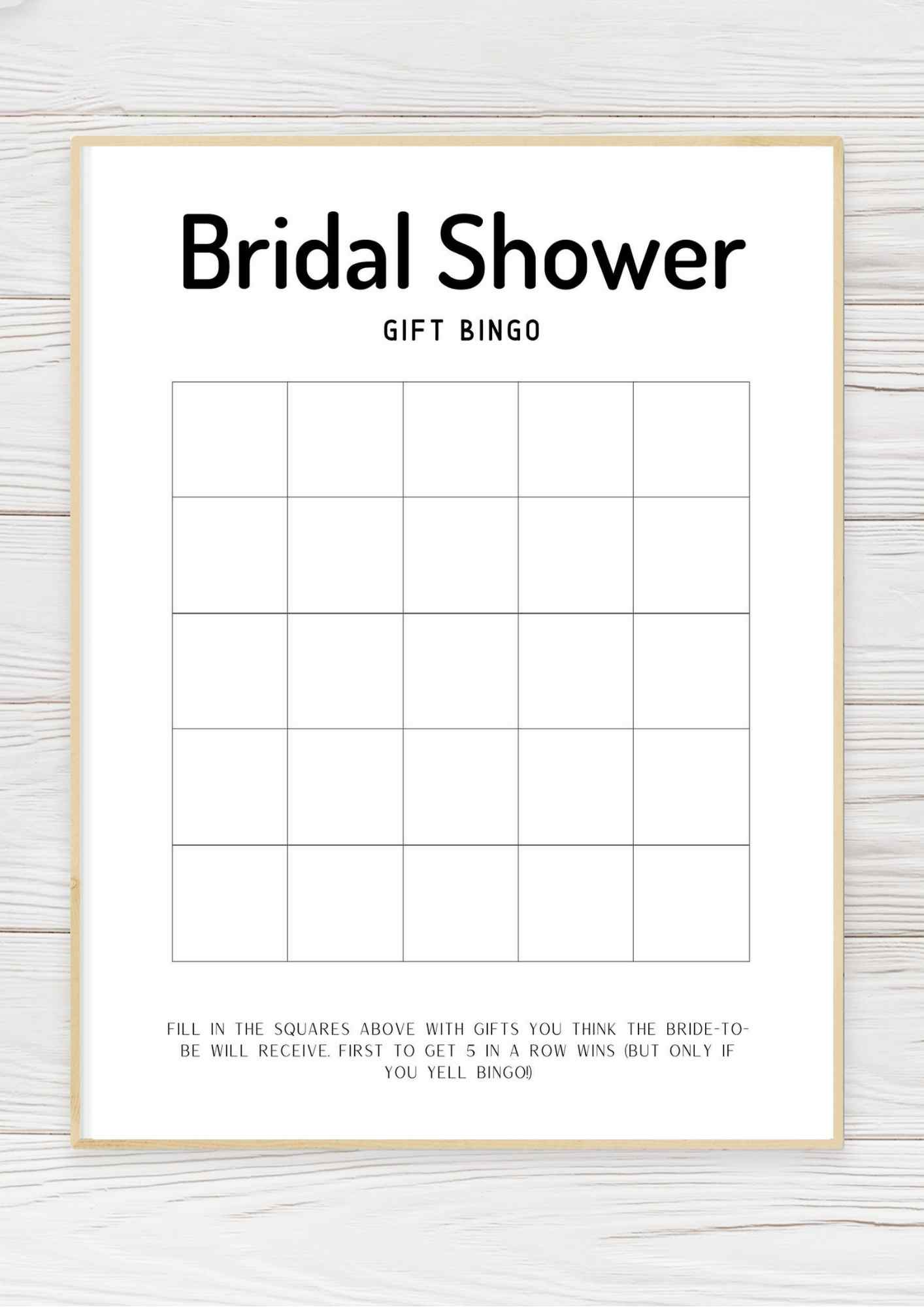 FREE Bridal Shower Bingo Printable For Blank Bridal Shower Bingo Template