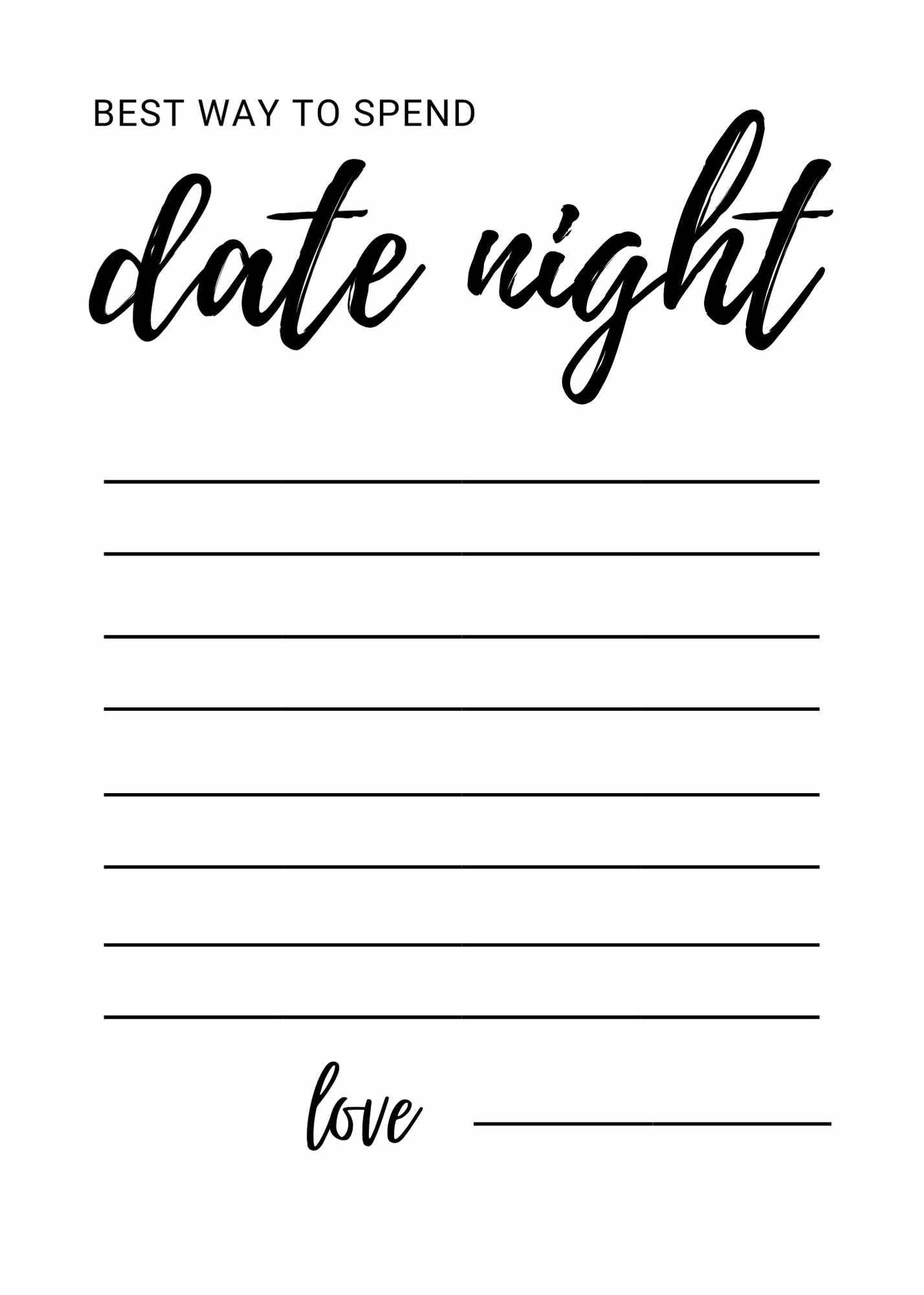 Date Night Jar Printable Free