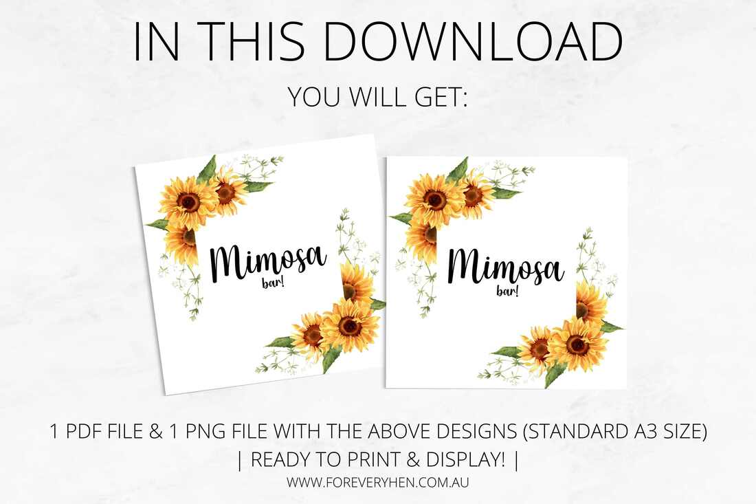 Mimosa Sign Sunflowers