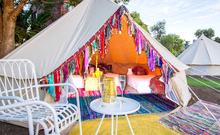 Glamping in a luxury bell tent; Shoalhaven, New South Wales