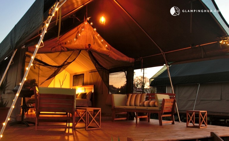 Glamping in luxury safari tent rentals; Shoalhaven, New South Wales