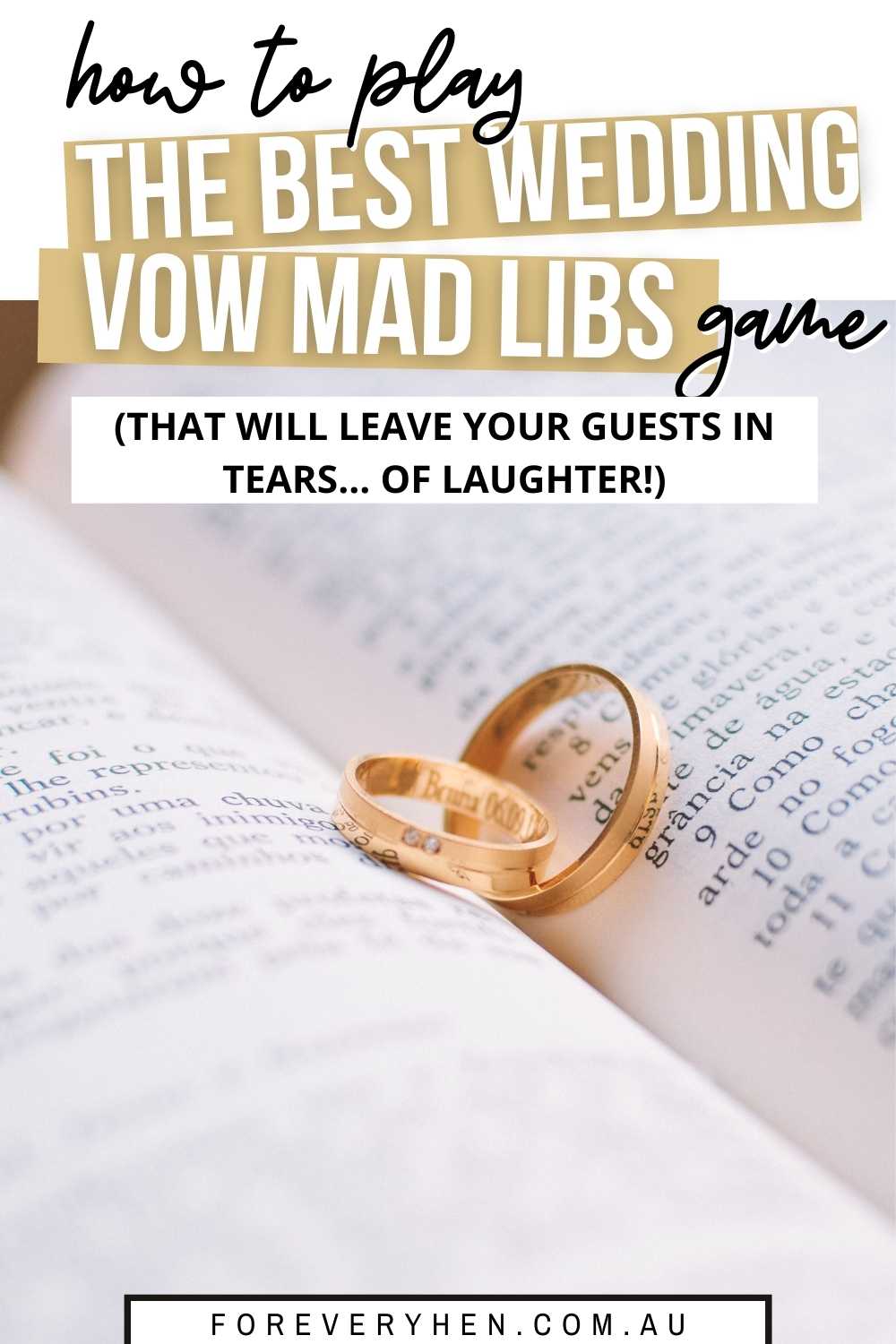 Wedding Vow Mad Libs Game