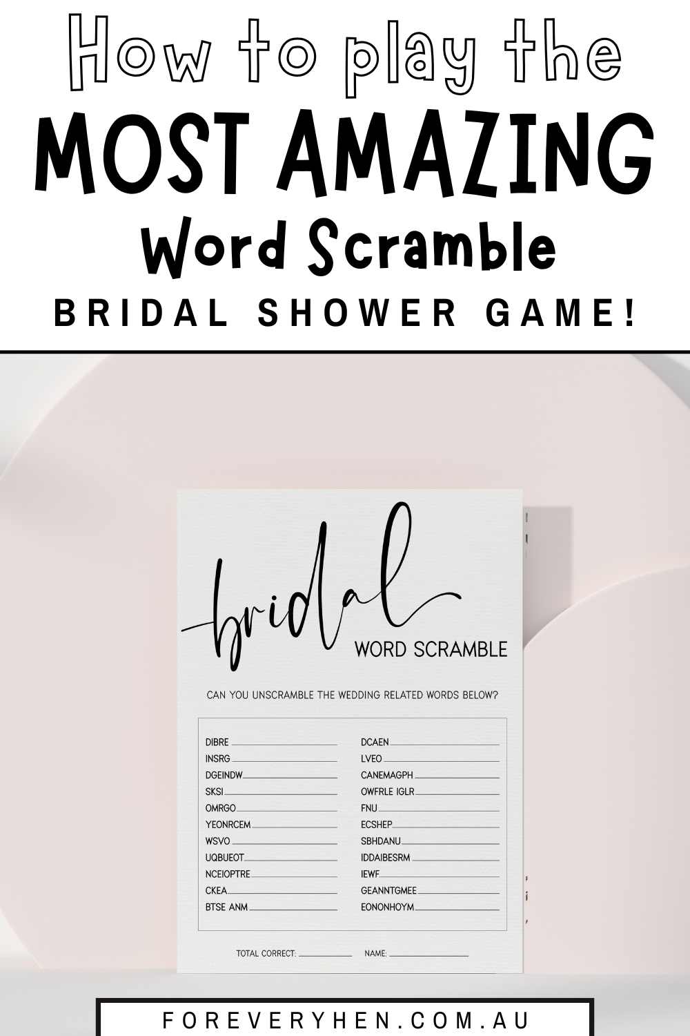 Word Scramble Bridal Shower Game Pinterest Pin